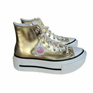 ⭐Chuck Taylor All Star Lift Double Stack Metallic Gold 10 Women's Shoes A15164C